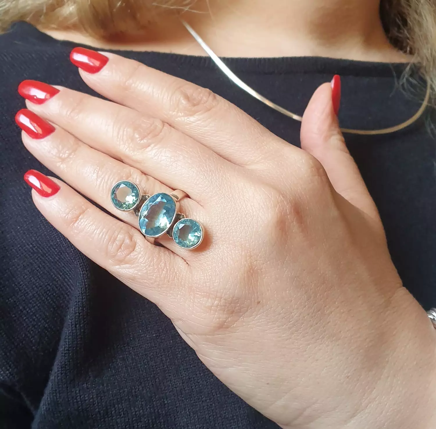 Aqua marine ring image