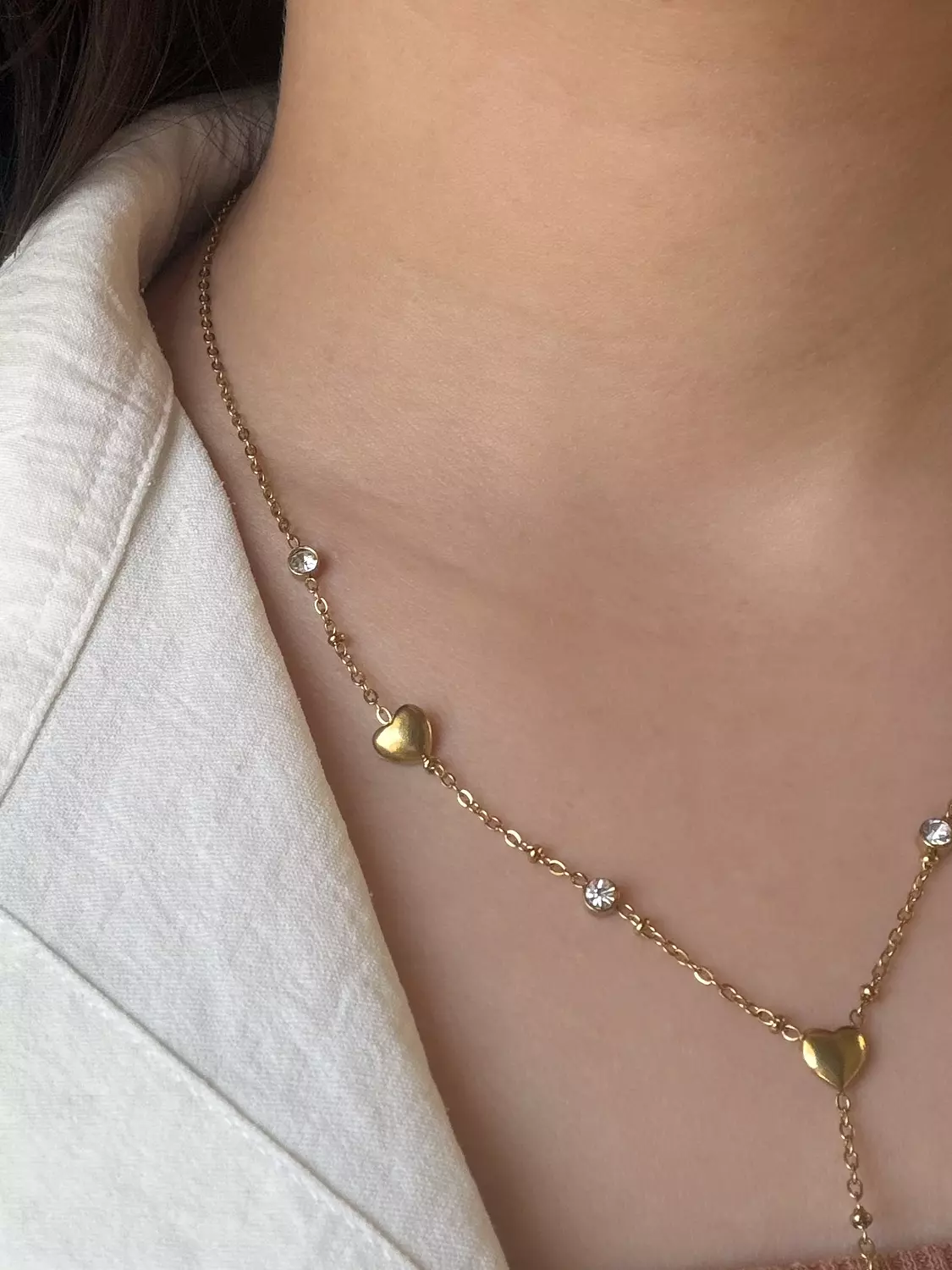 Long Heart x Diamond Necklace 2