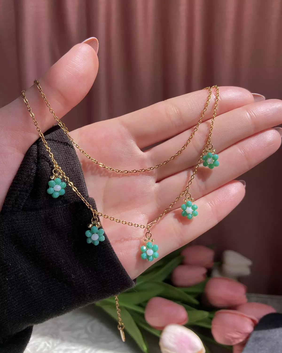 Turquoise flowers ( necklace, earrings and bracelet)🩵✨ 7