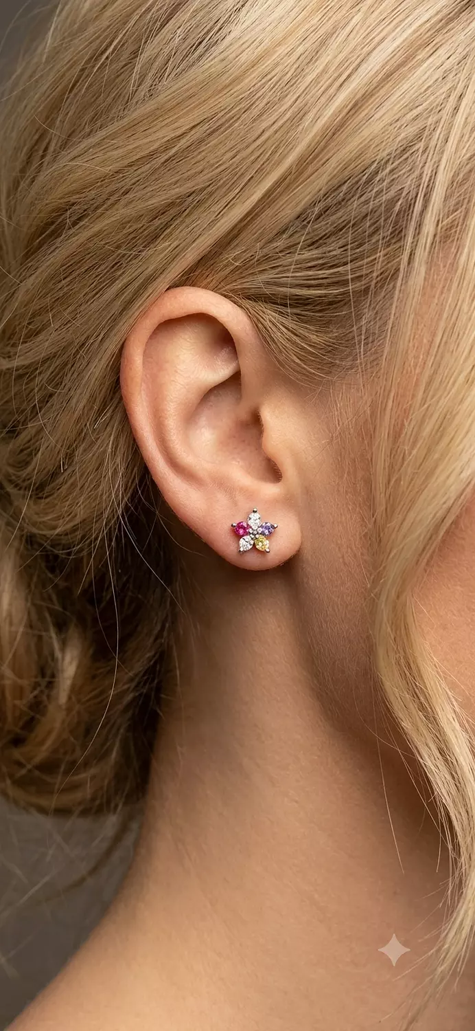 Small flower earrings image