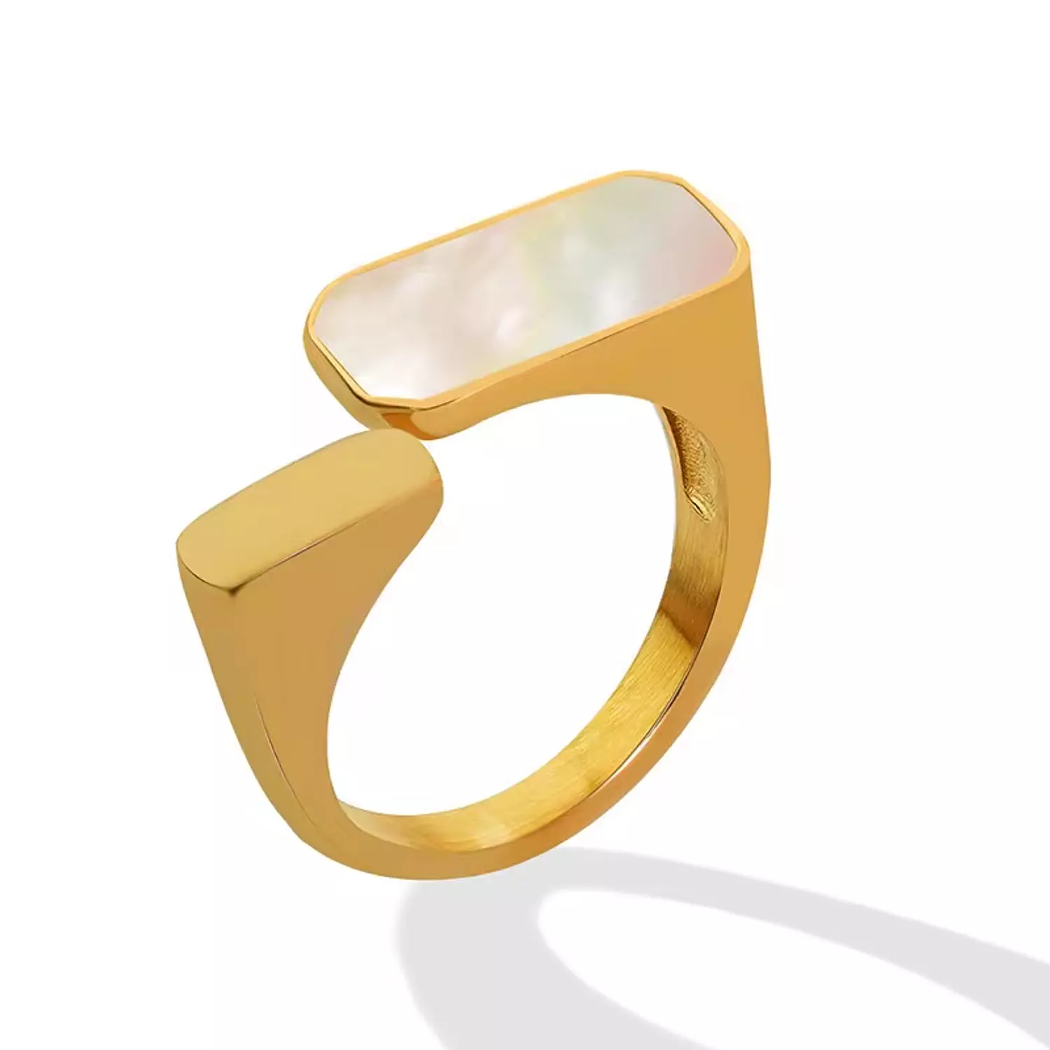 White Sea Shell Open Ring hover image