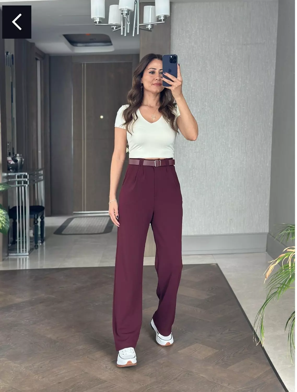 Burgundy Classic Pants without Belt  image