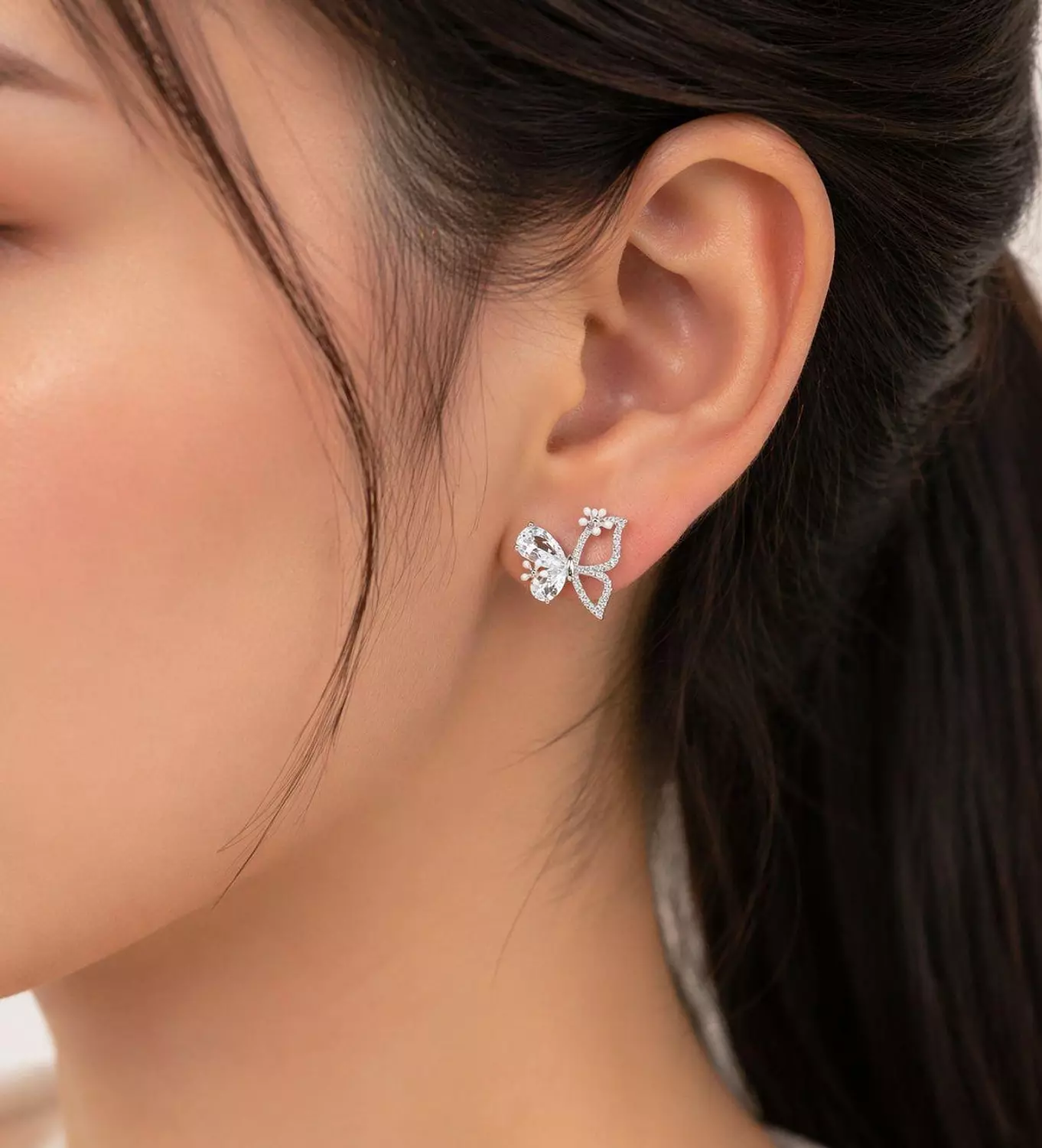 Silver Earrings Butterfly 1