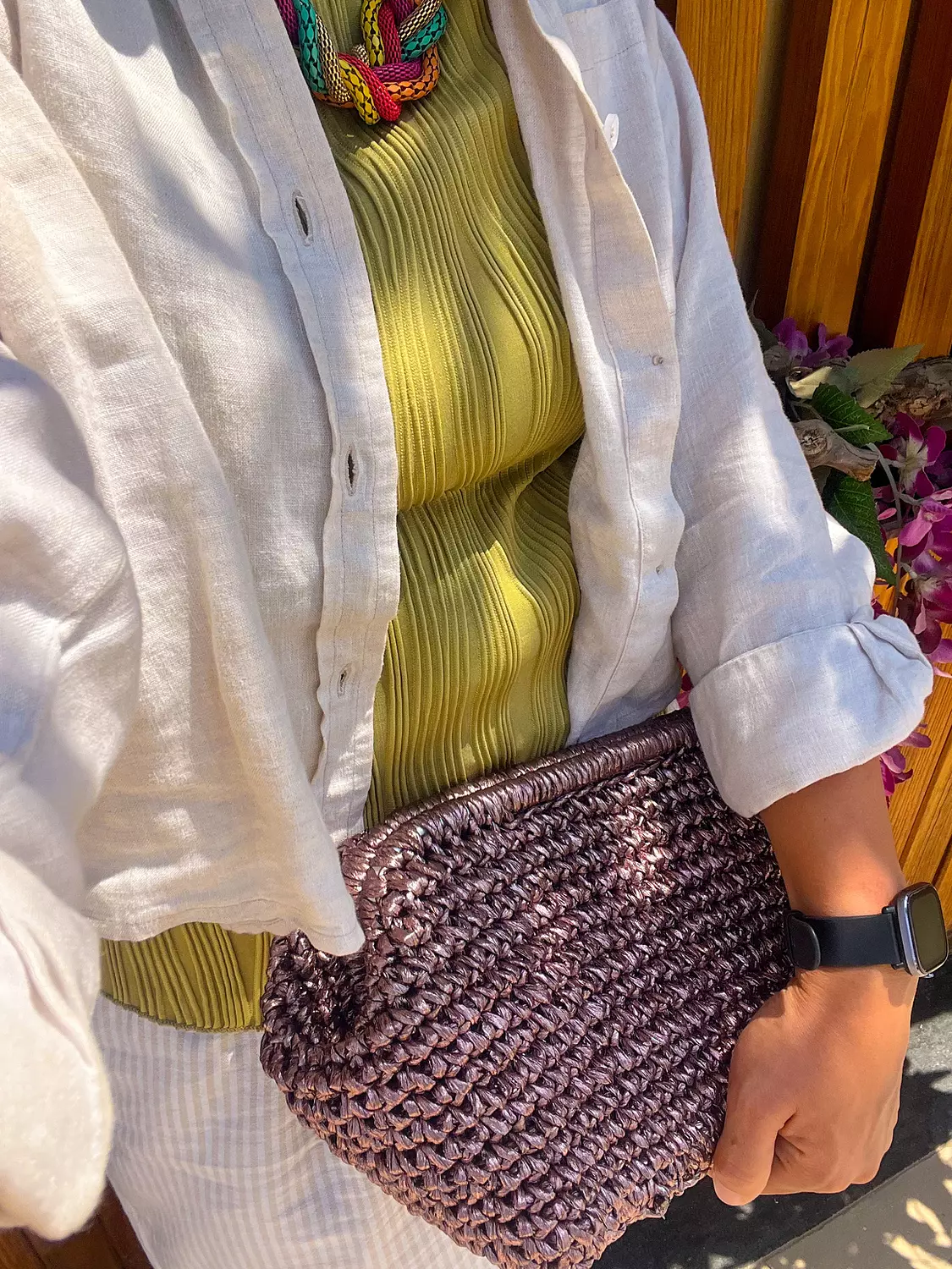 Metallic Raffia Oxidé pouch  image