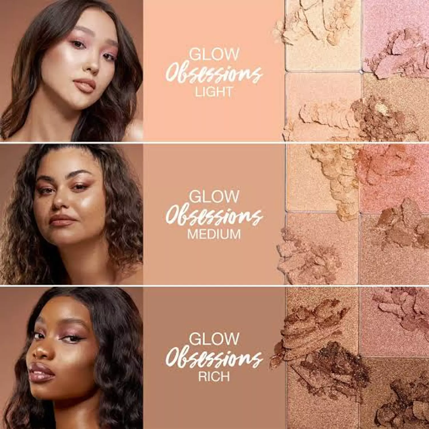 huda beauty Mini Glow Obsessions Highlighter Face Palette medium 6