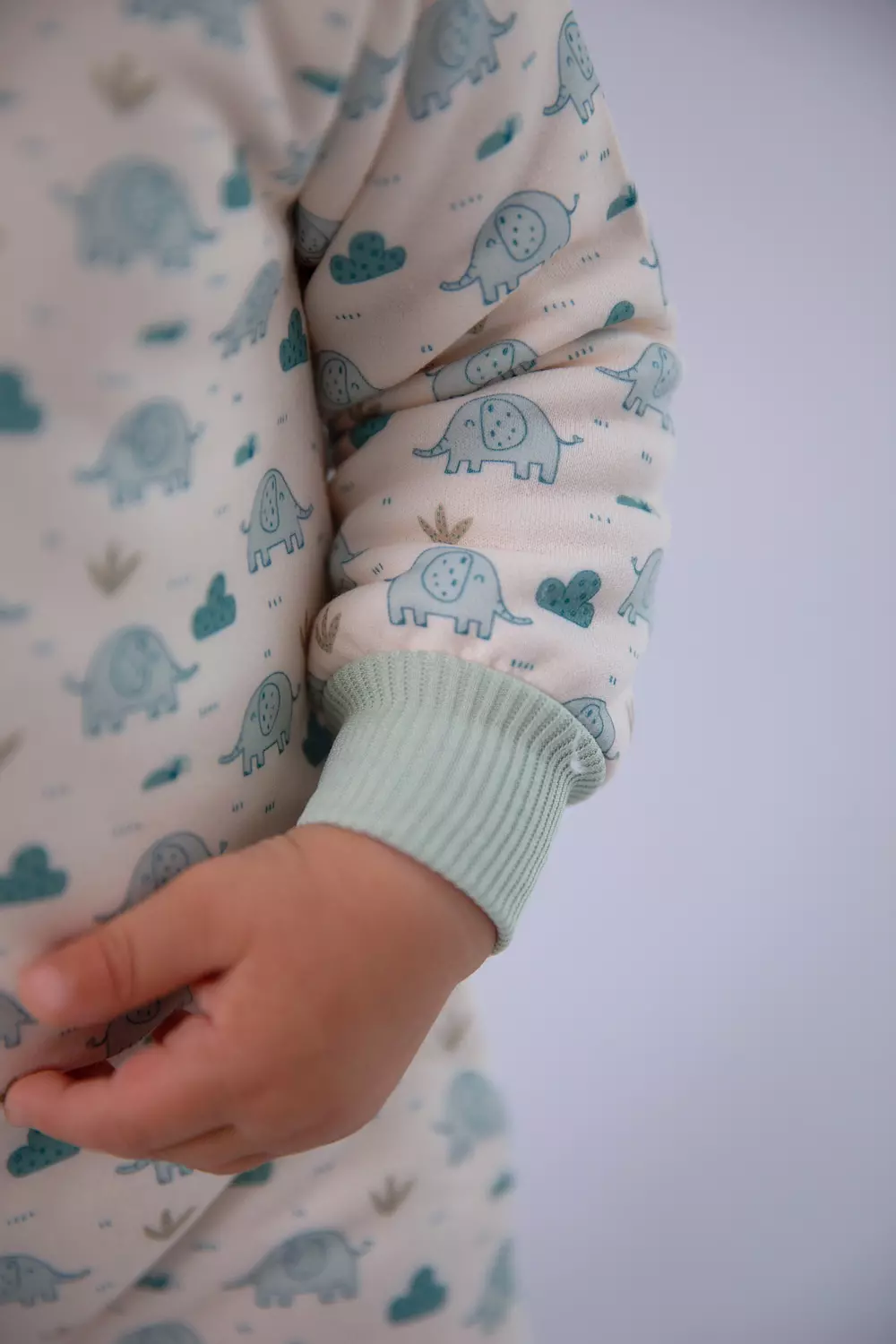 Premium Fur Fleeced Double Zipper "Snugglephant" Footless Onesie  3