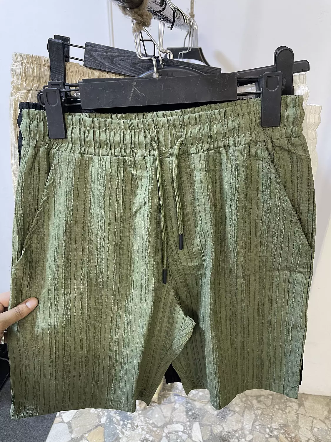 Olive green short and shirt set 4