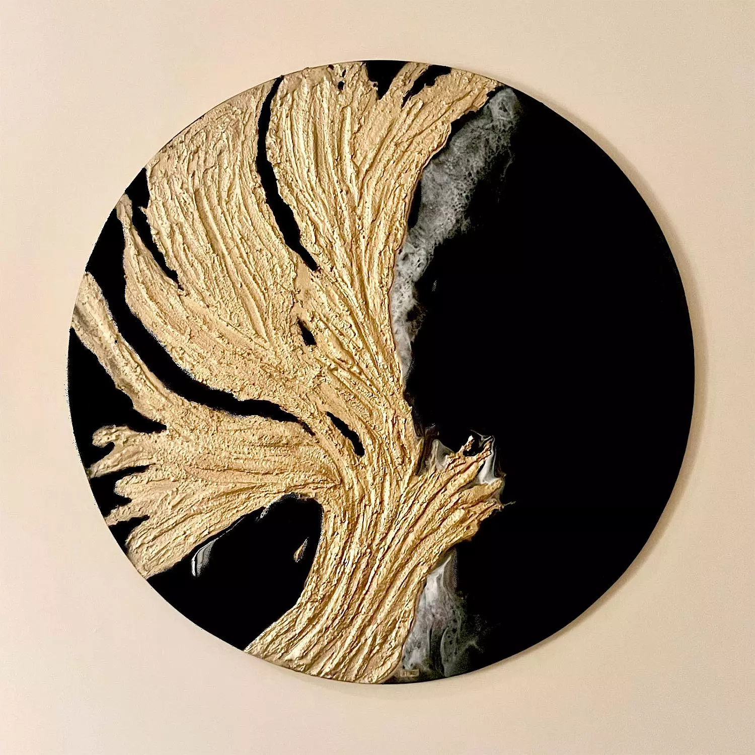 Textured Epoxy Round Painting hover image