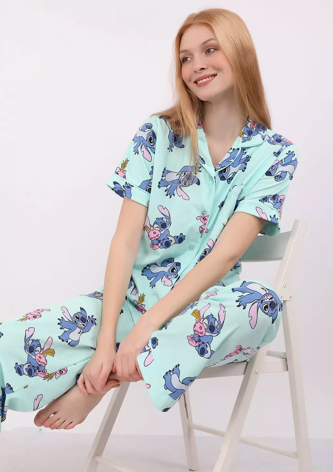 S422 LILO AND STITCH BUTTONED PAJAMA SET  2
