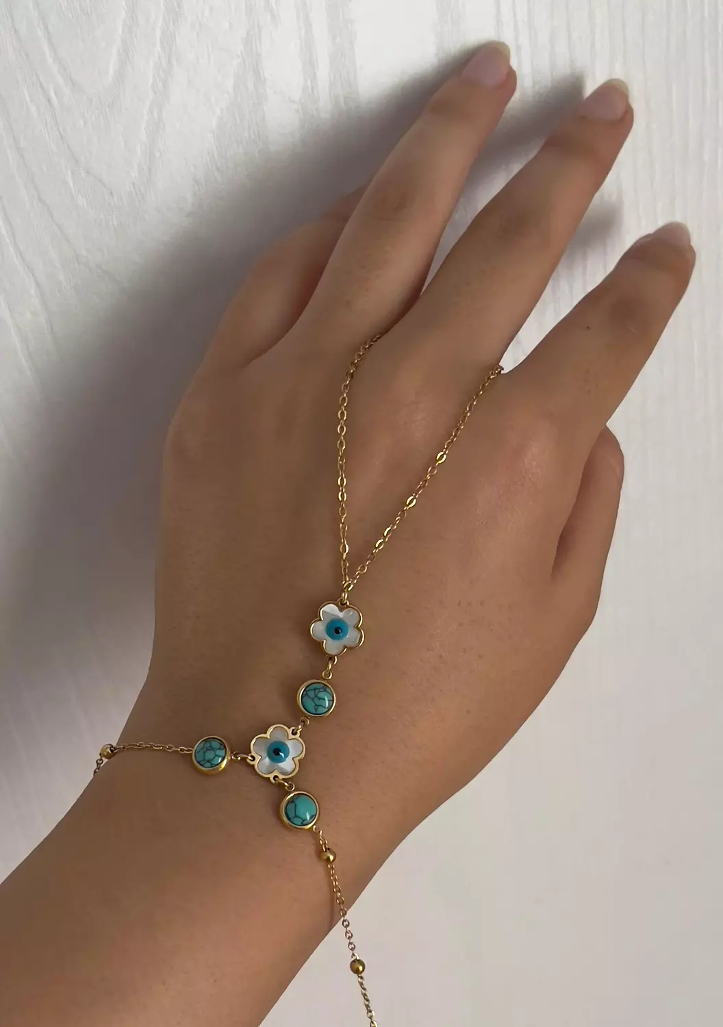 Flower evileye handchain image