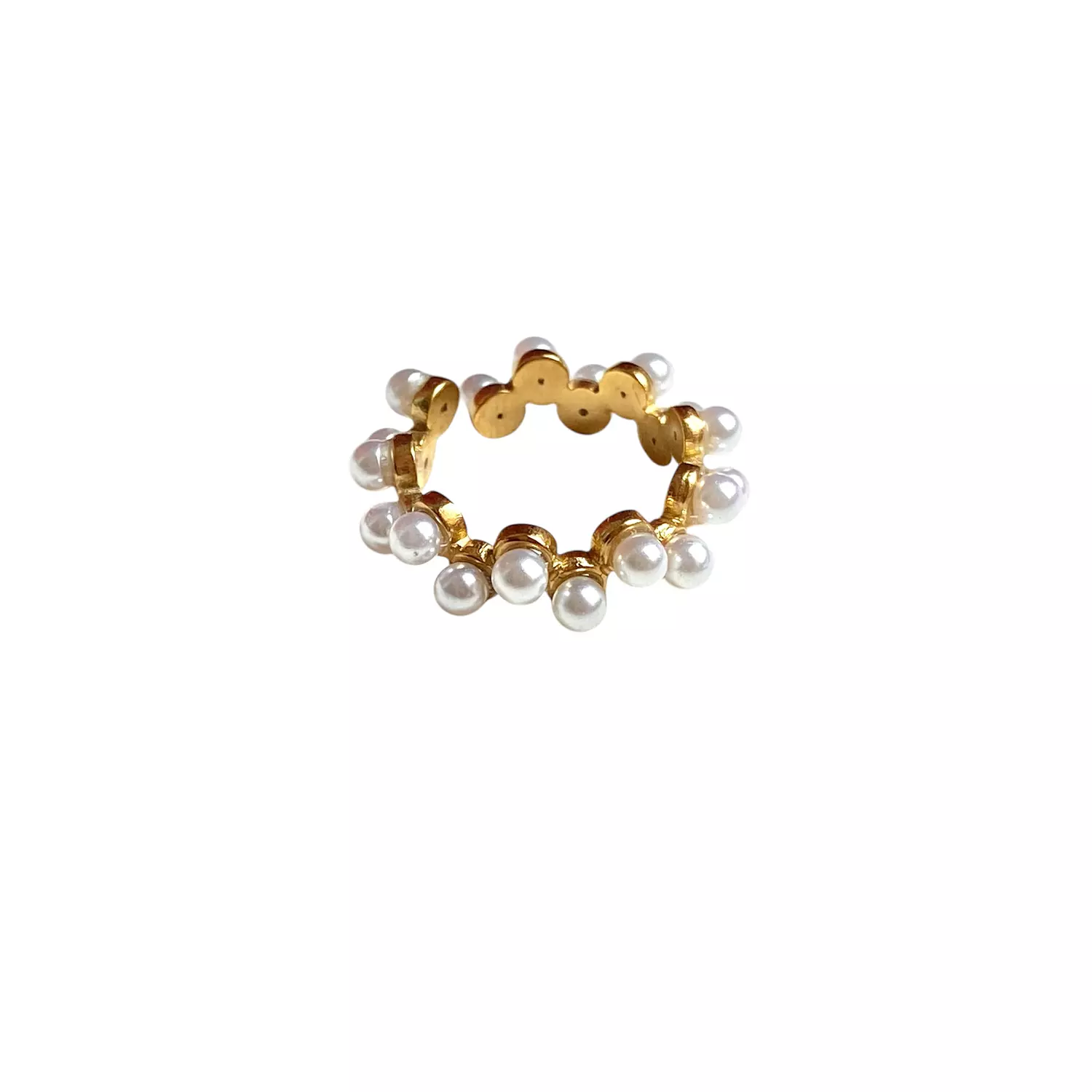 Pearl Crown stainless steel Ring image