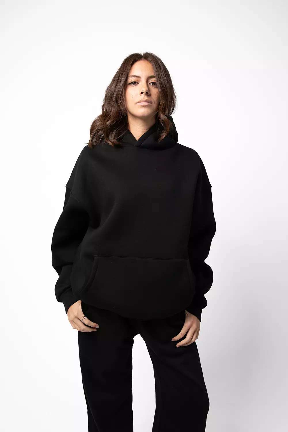 Oversized Black Hoodie – Classic Bold image