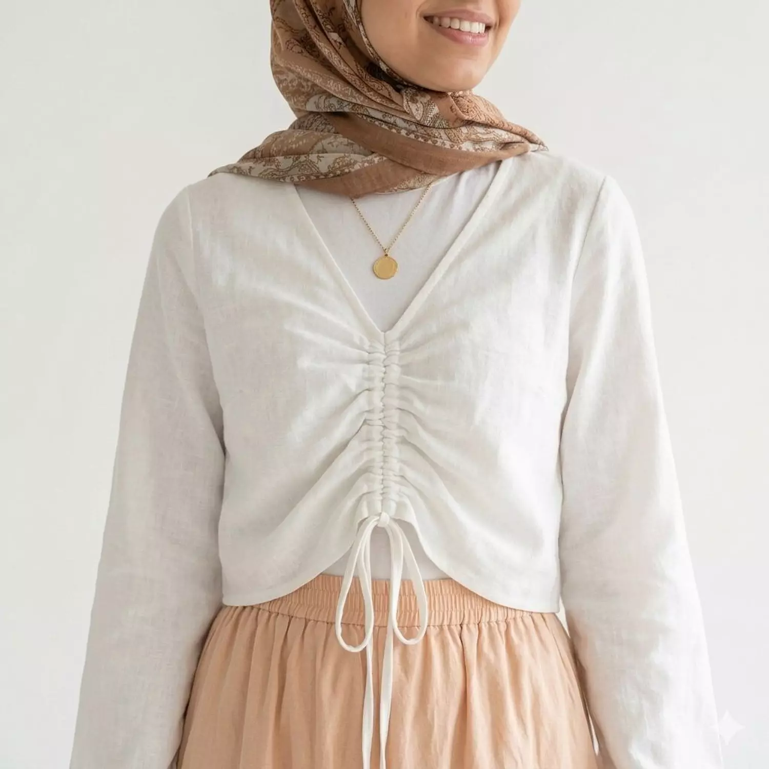 Linen white Butterfly Blouse image