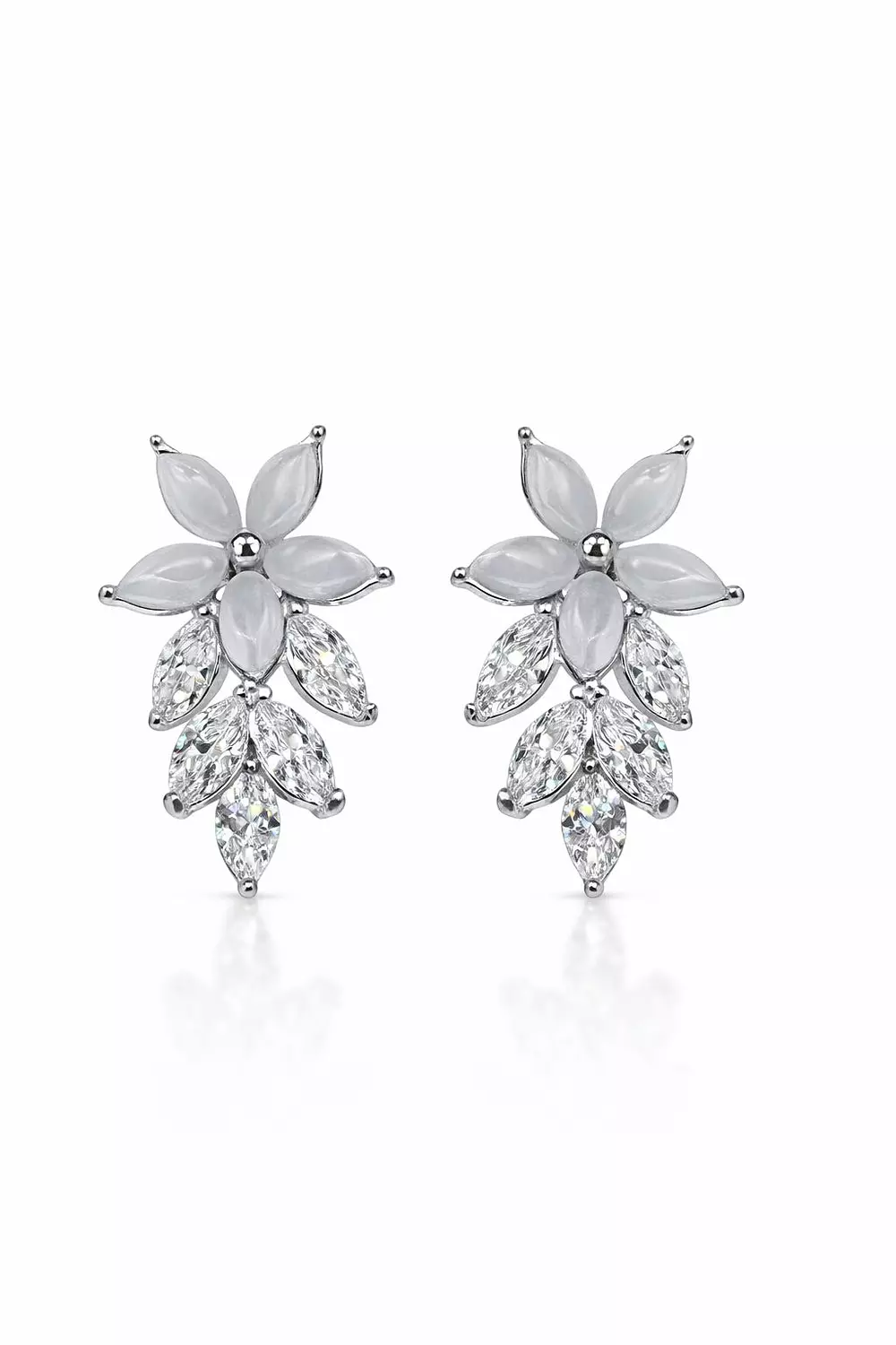 Silver Earrings Flower 1