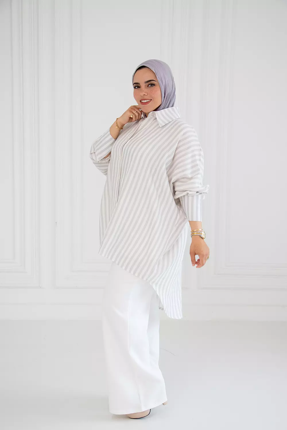Oversized striped shirt 13