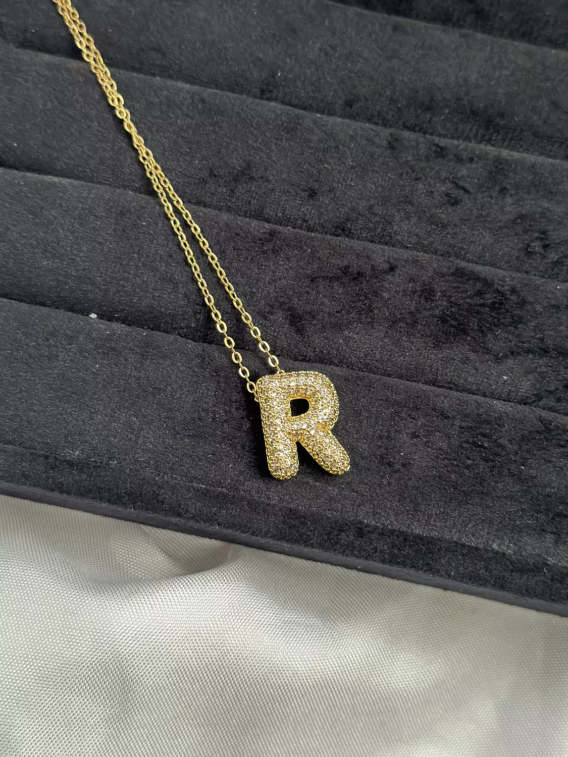 Crystal bubble letter necklace  9