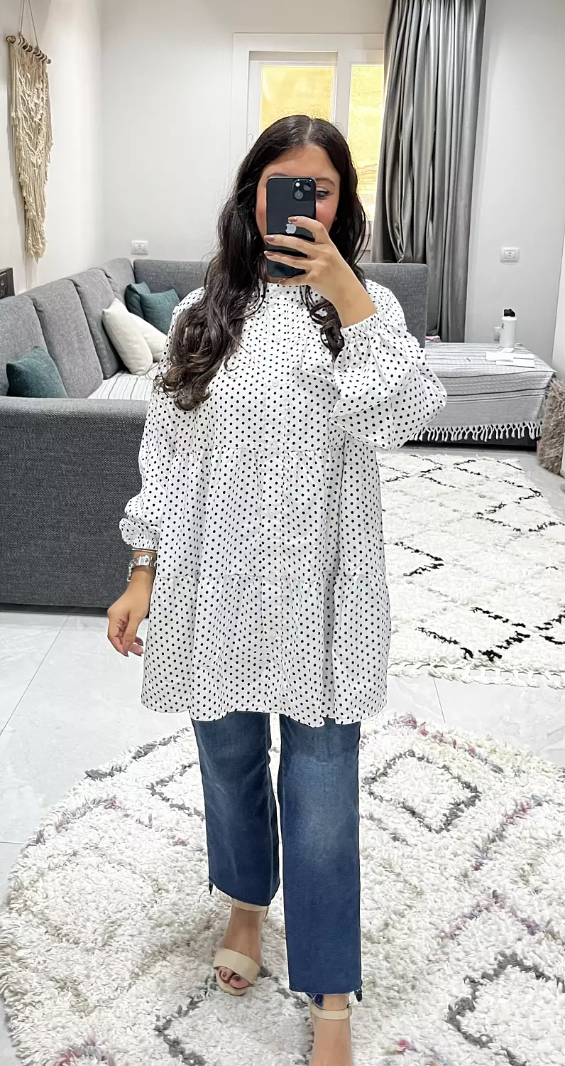 Ruffled Polka Dots Blouse 🤍  10