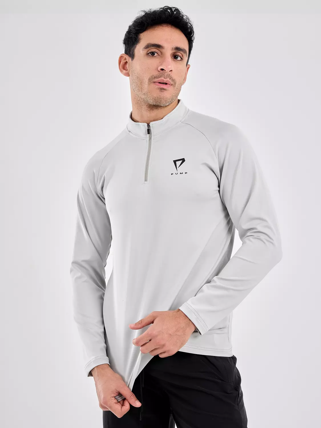 CORE TRAINING QUARTER ZIP-SLATE GREY "CYBER" 4
