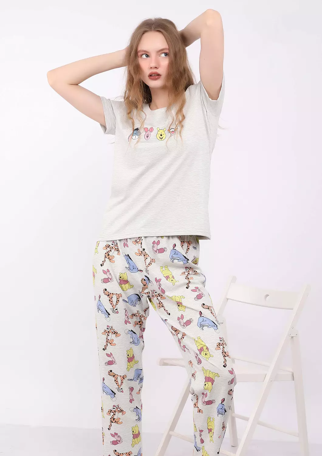 S144 Winnie The Pooh FULL-LENGTH PANTS Pajama Set image