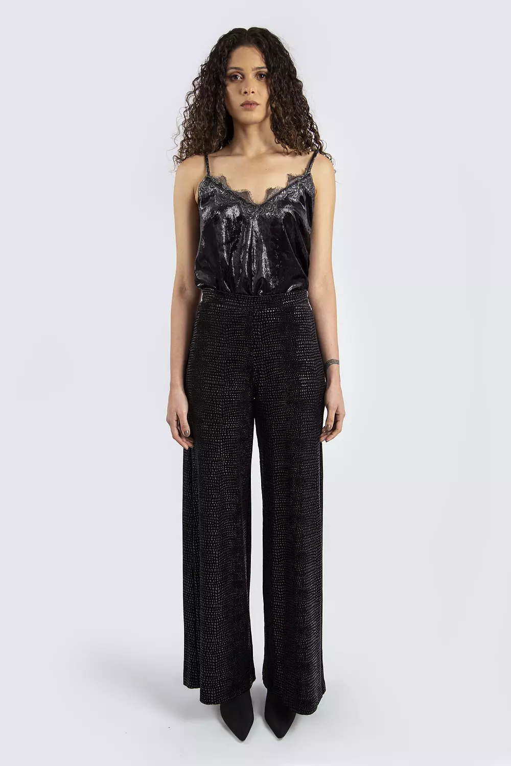 Textured Trousers with Side Zipper image