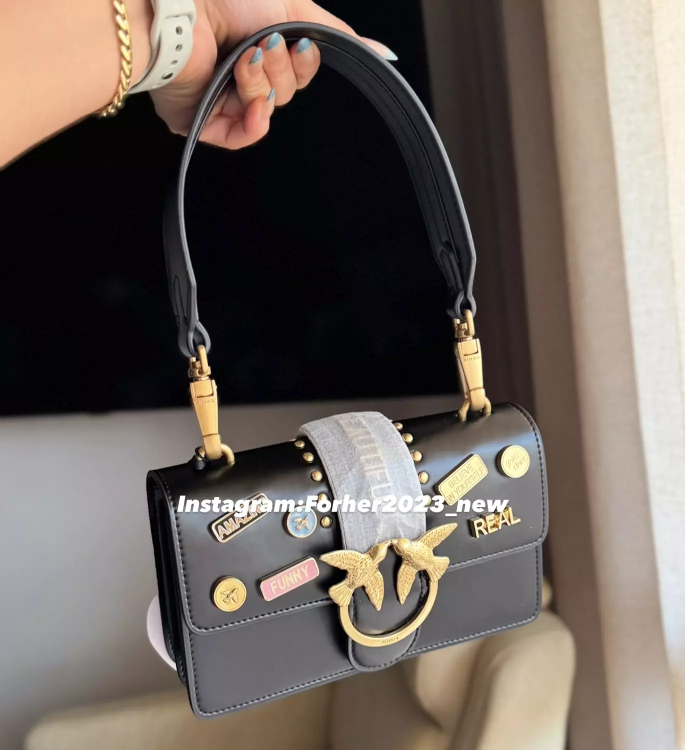 Pinko Women's Mini Love Pins Cross Body Bag - Black 4