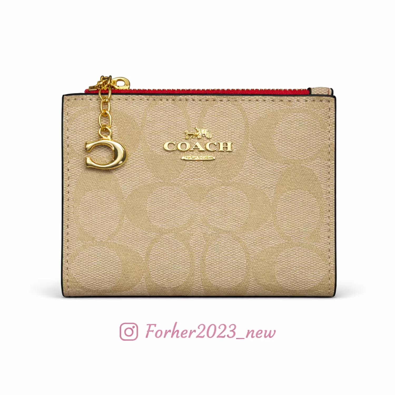Coach bifold wallet in khaki image