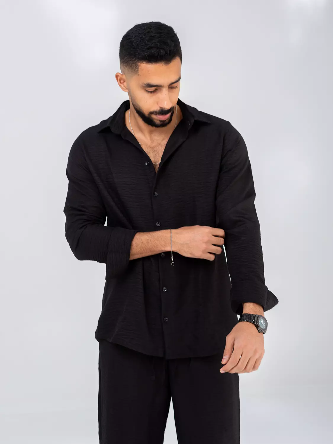 Linen Shirt | Black image