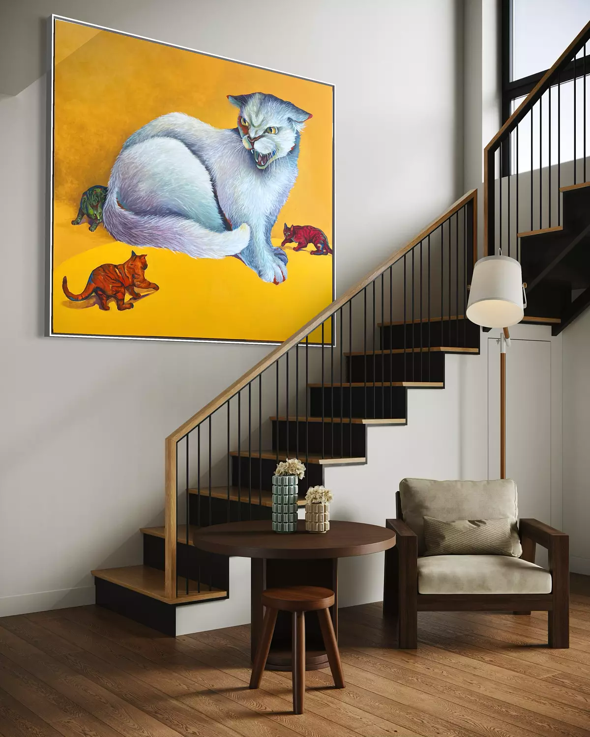 The Anxious, Distressed Persona (Yellow Painting – The Withdrawn Cat) 4