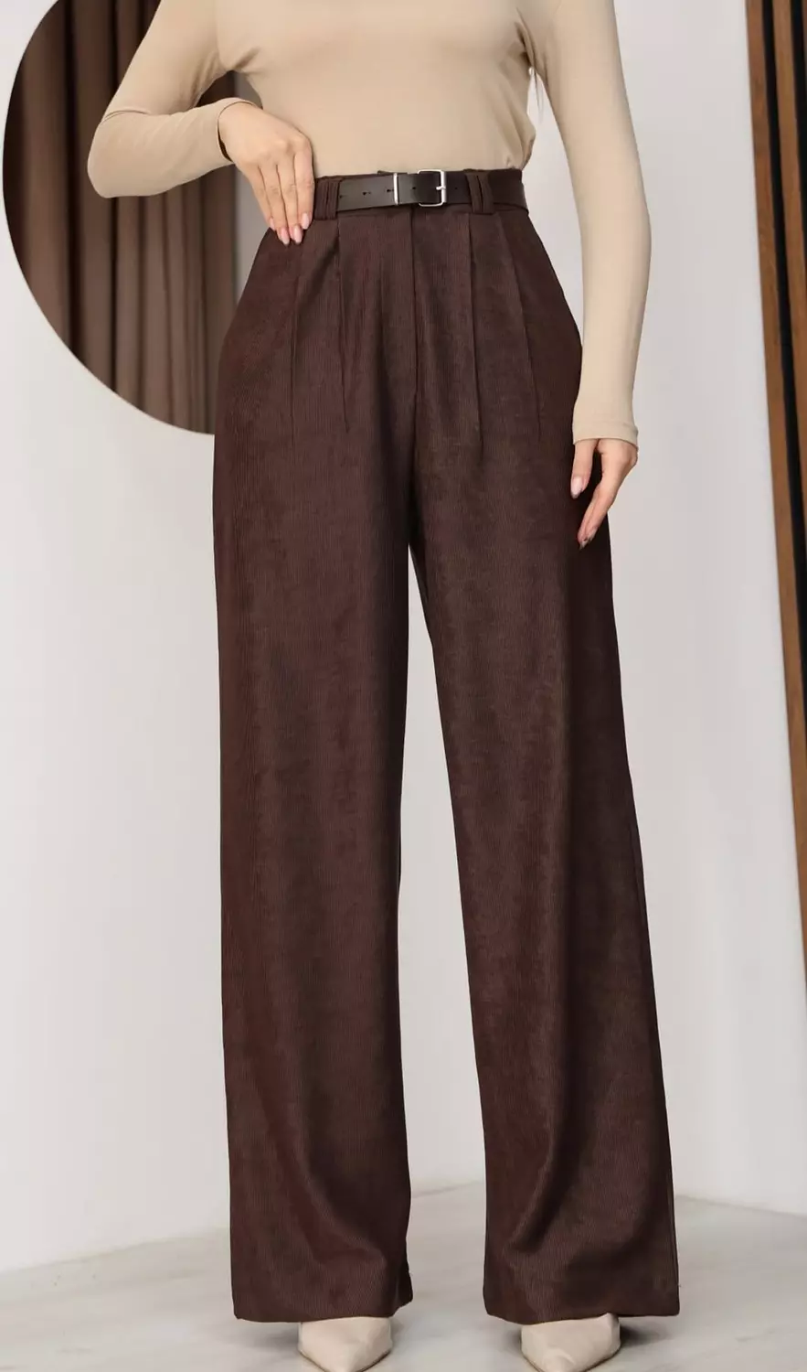 Brown Kadife Classic Pants  image