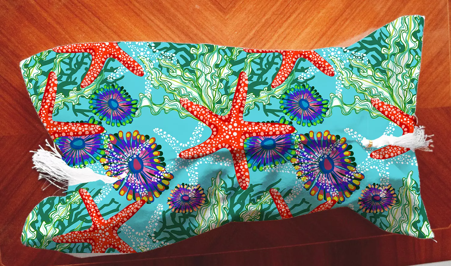 Tissue Cover - Coral reefs and  Star fish - Multi Color Design  image