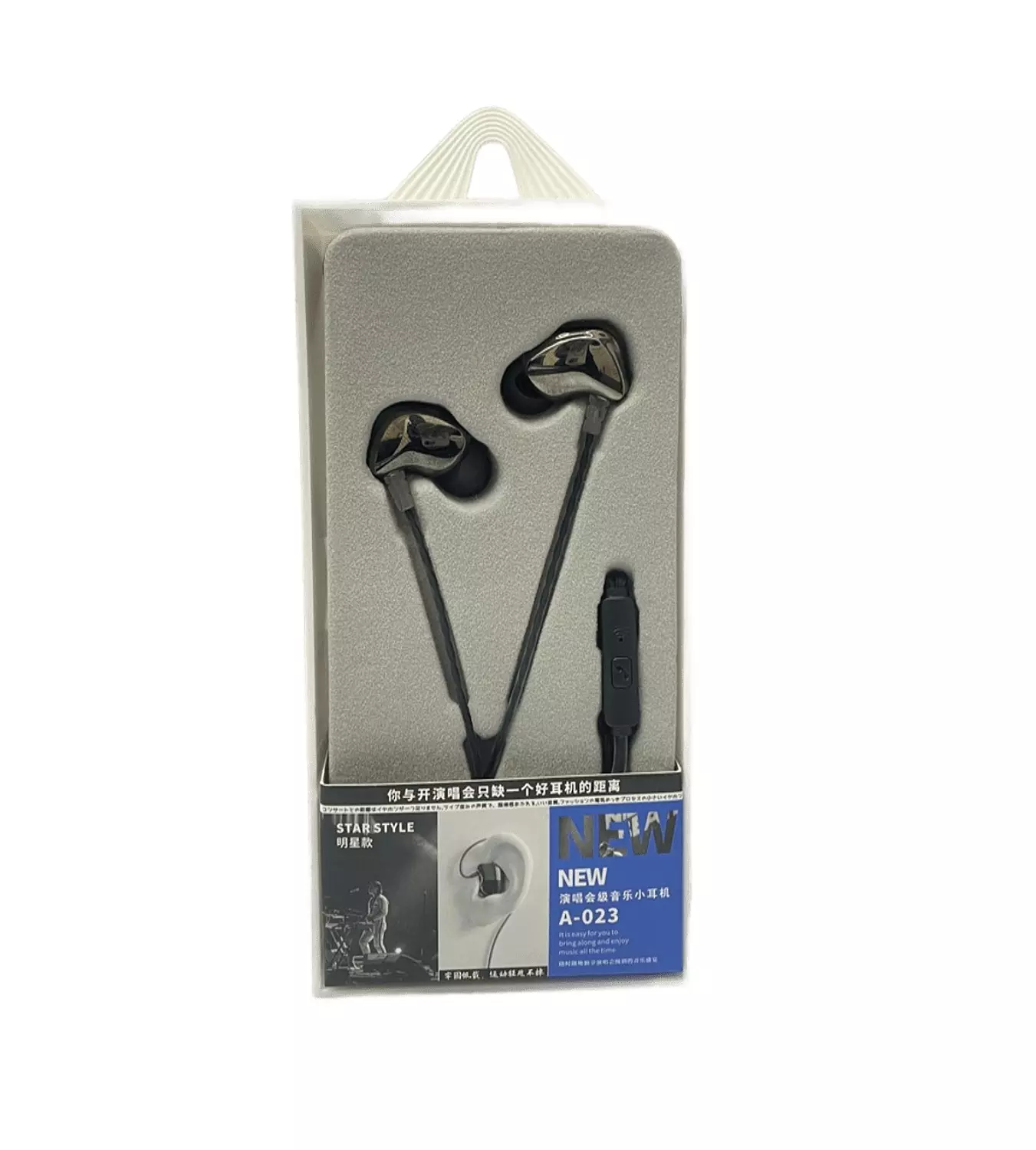 Ear'sir A-023 Black Earphones with Stylish Design & Clear Sound 4