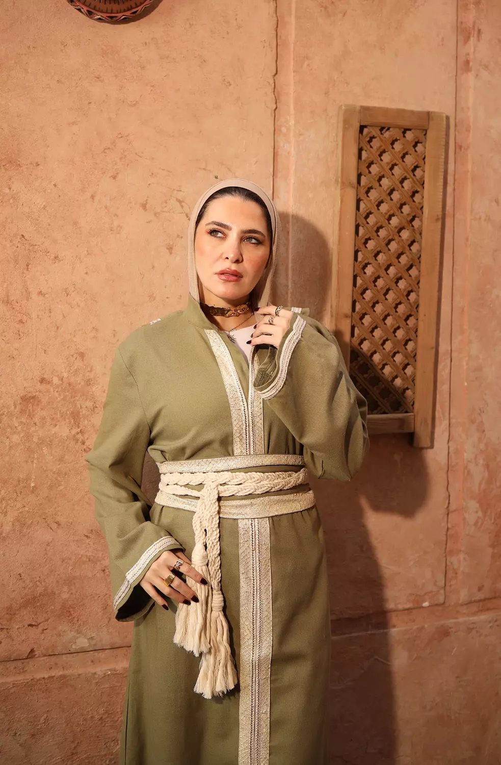 Moroccan Olive Abaya  3