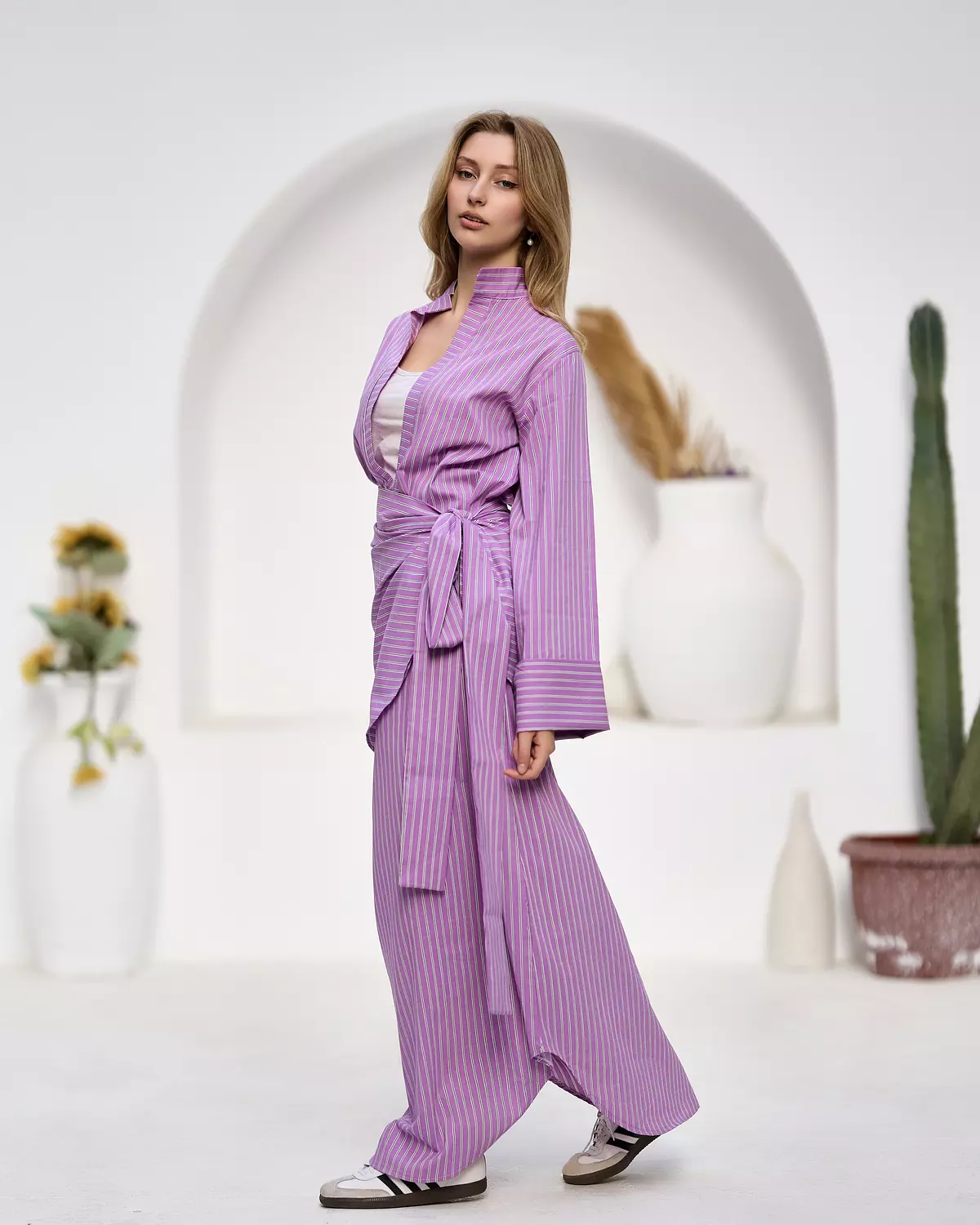 Poplin striped dress 2