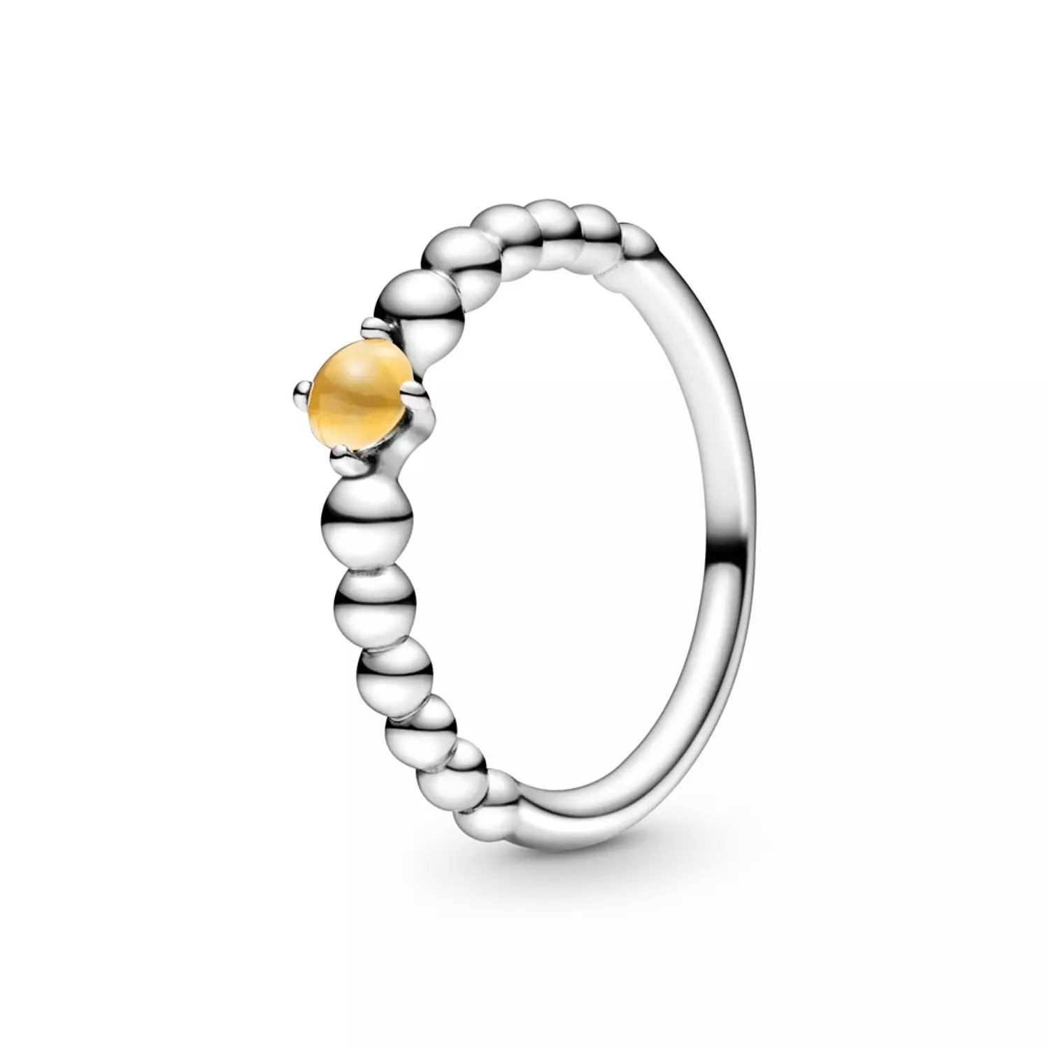 Sterling silver ring with honey coloured crystal image