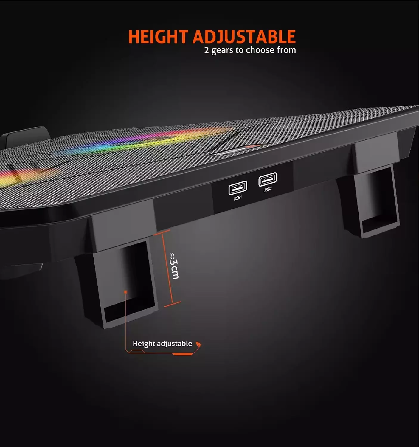 CPZOZO MT-CP2020 Laptop Cooling Pad with Dual Fans & LED Lights 5
