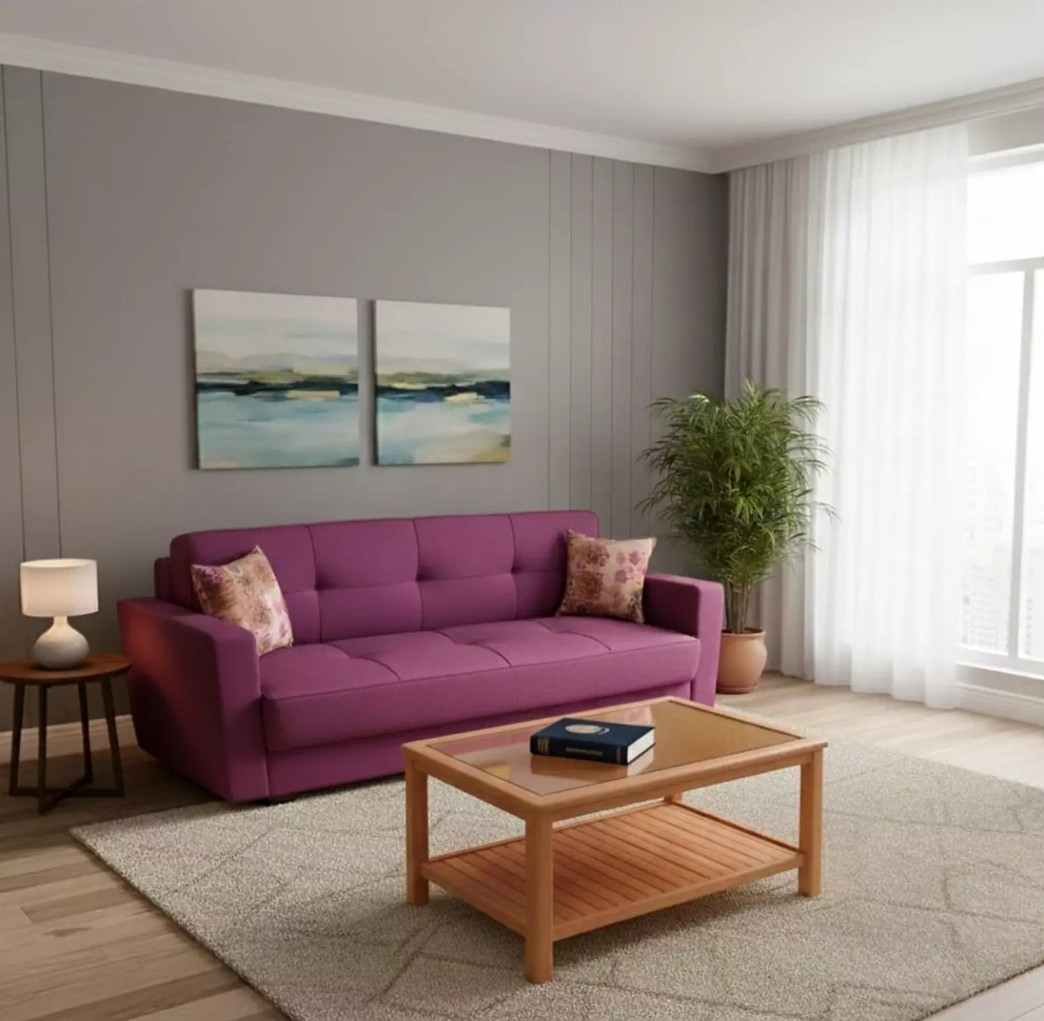 كنبه سريرسحاره سوست تركي قماش موف C24  image