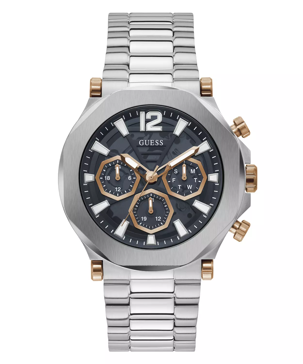 GUESS GW0539G1 ANALOG WATCH For Men Round Shape Silver Stainless Steel Brushed/Polished Bracelet
