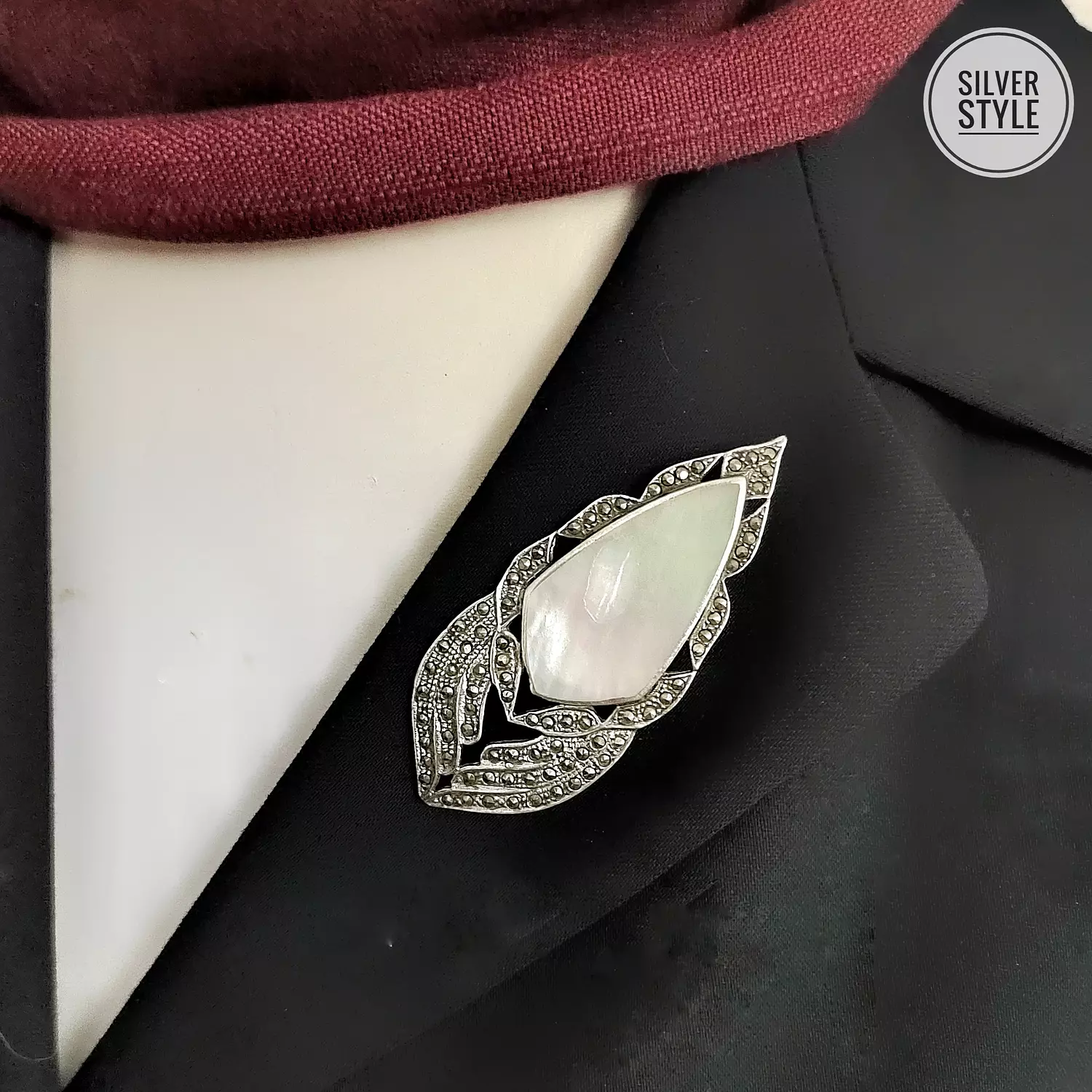 Brooch with mother of pearls  image