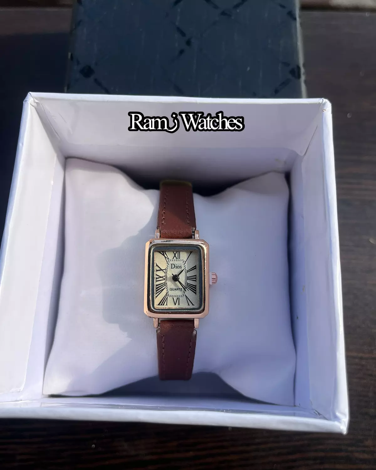 Trendy square Brown leather  2