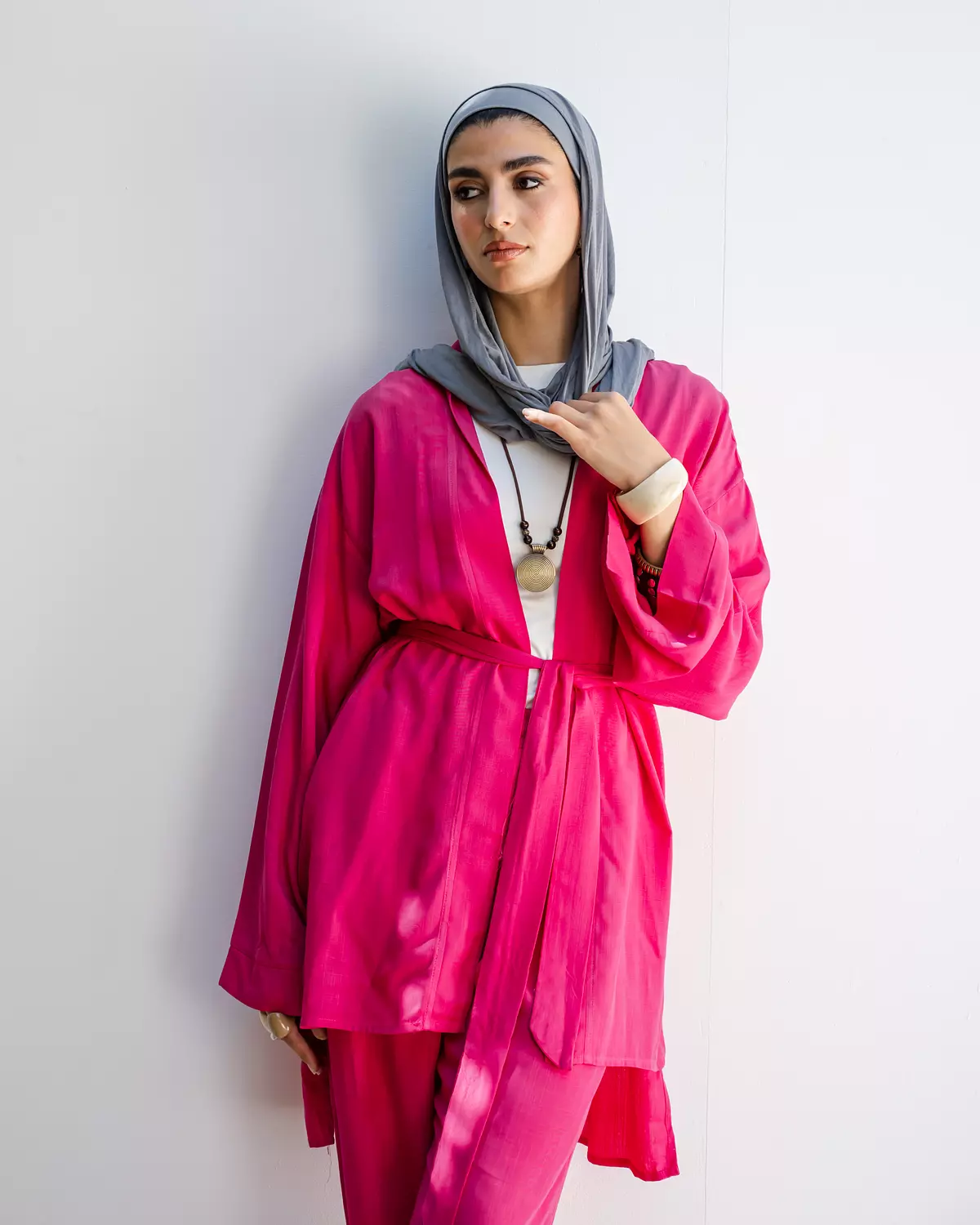 Linen set in Fuchsia 1