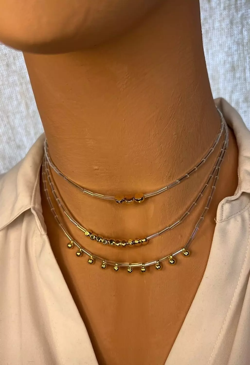 Set of Three Delicate Necklaces 
