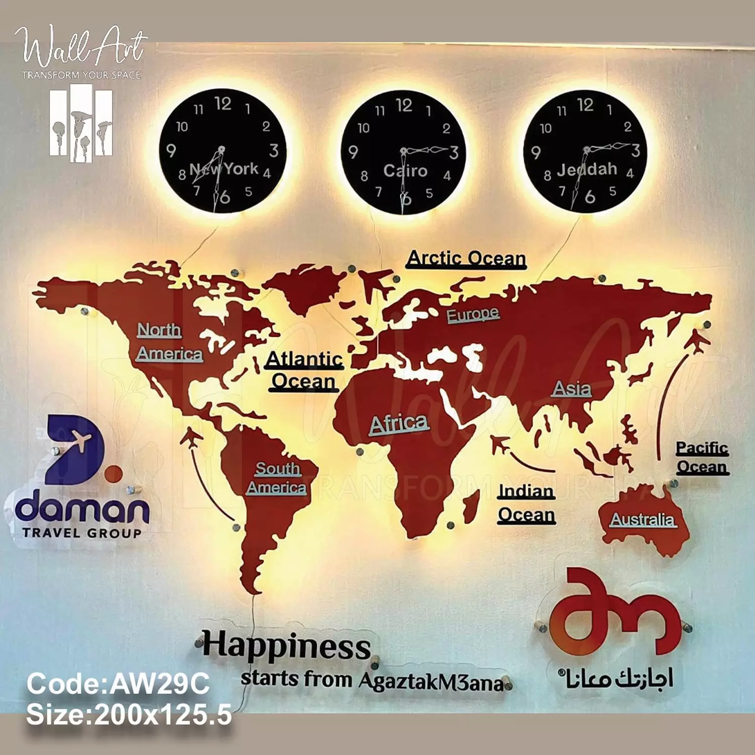 AW29-Lighted Acrylic Map   image