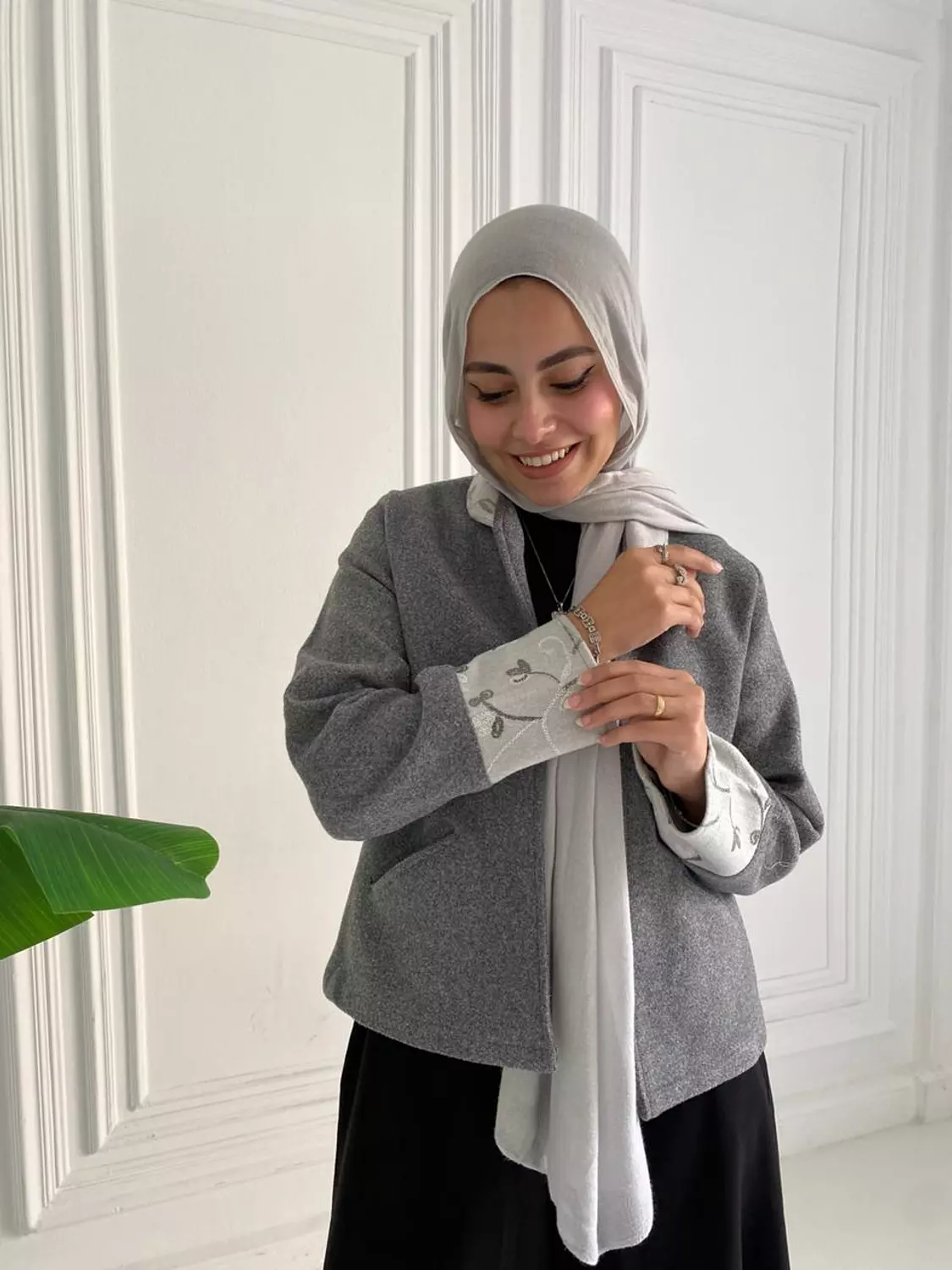 Gray Broadcloth cropped Jacket 4