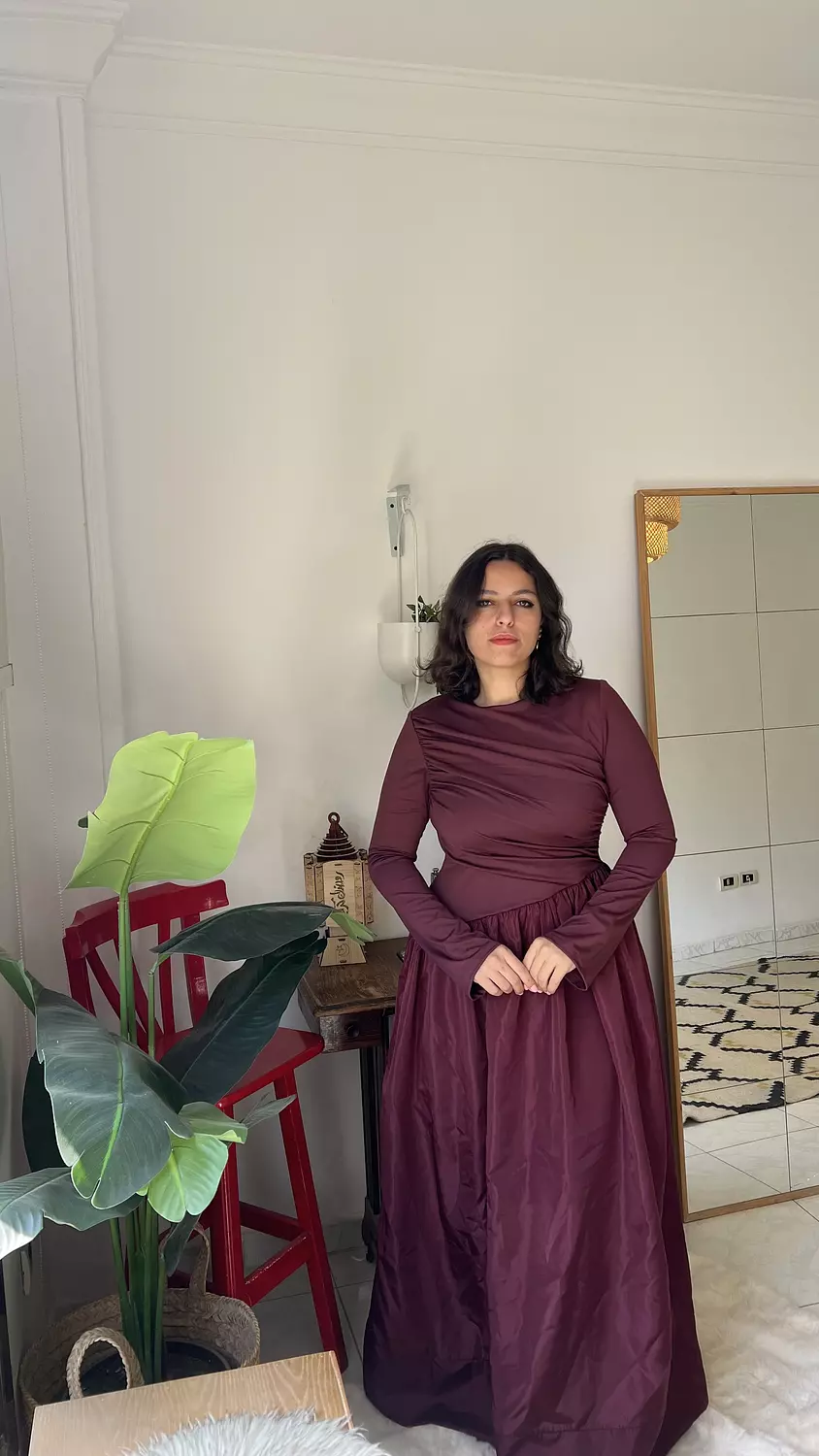 L E I L A DRESS in burgandy  image