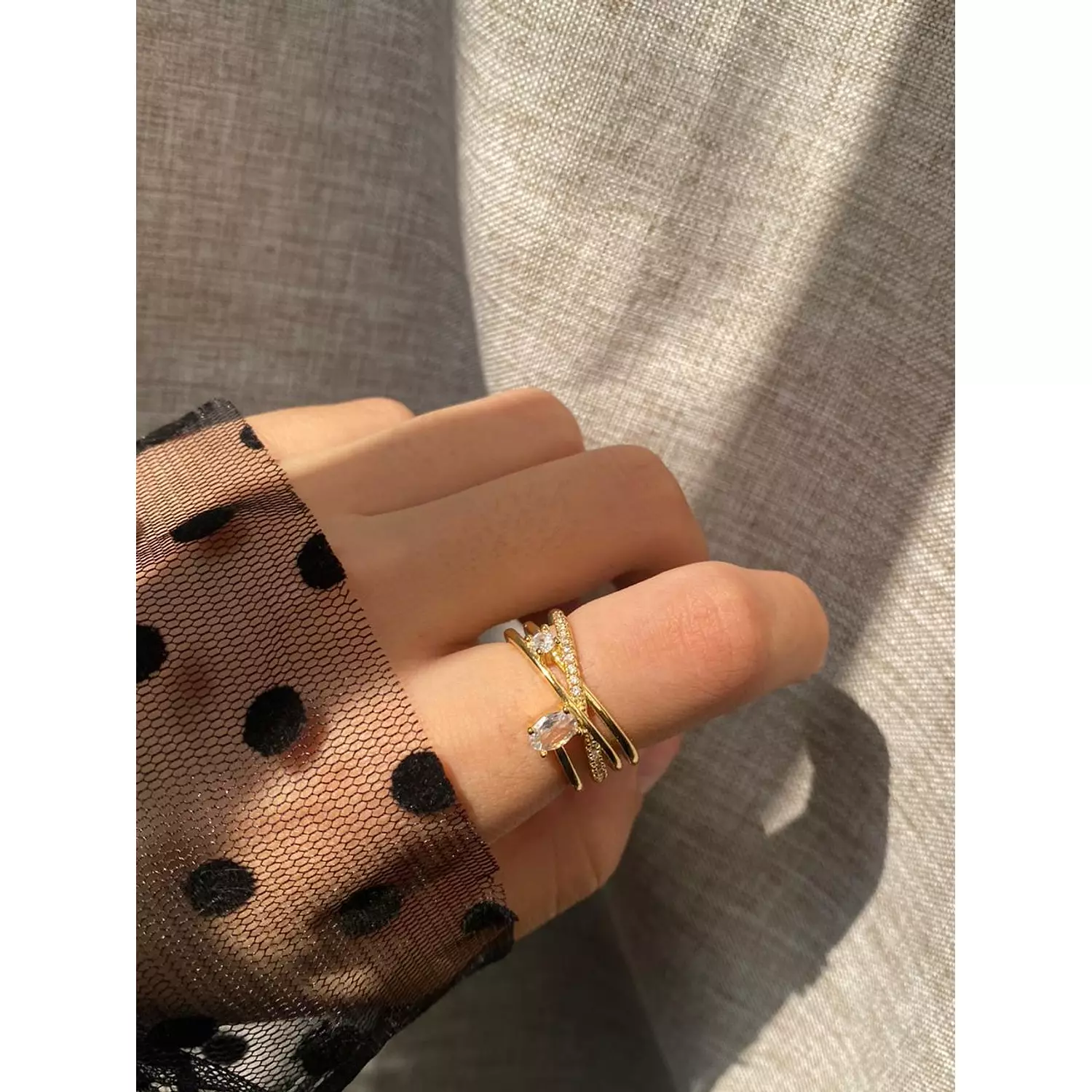 DIAMOND TEAR RING image