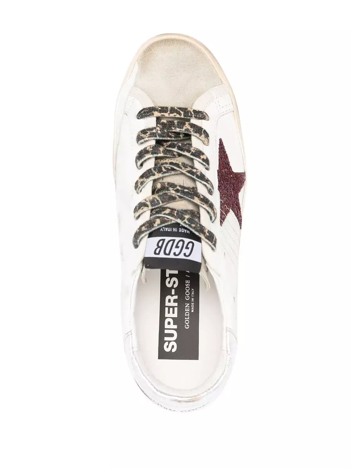 Golden Goose Super-Star With Burgundy Glitter Star And Silver  1
