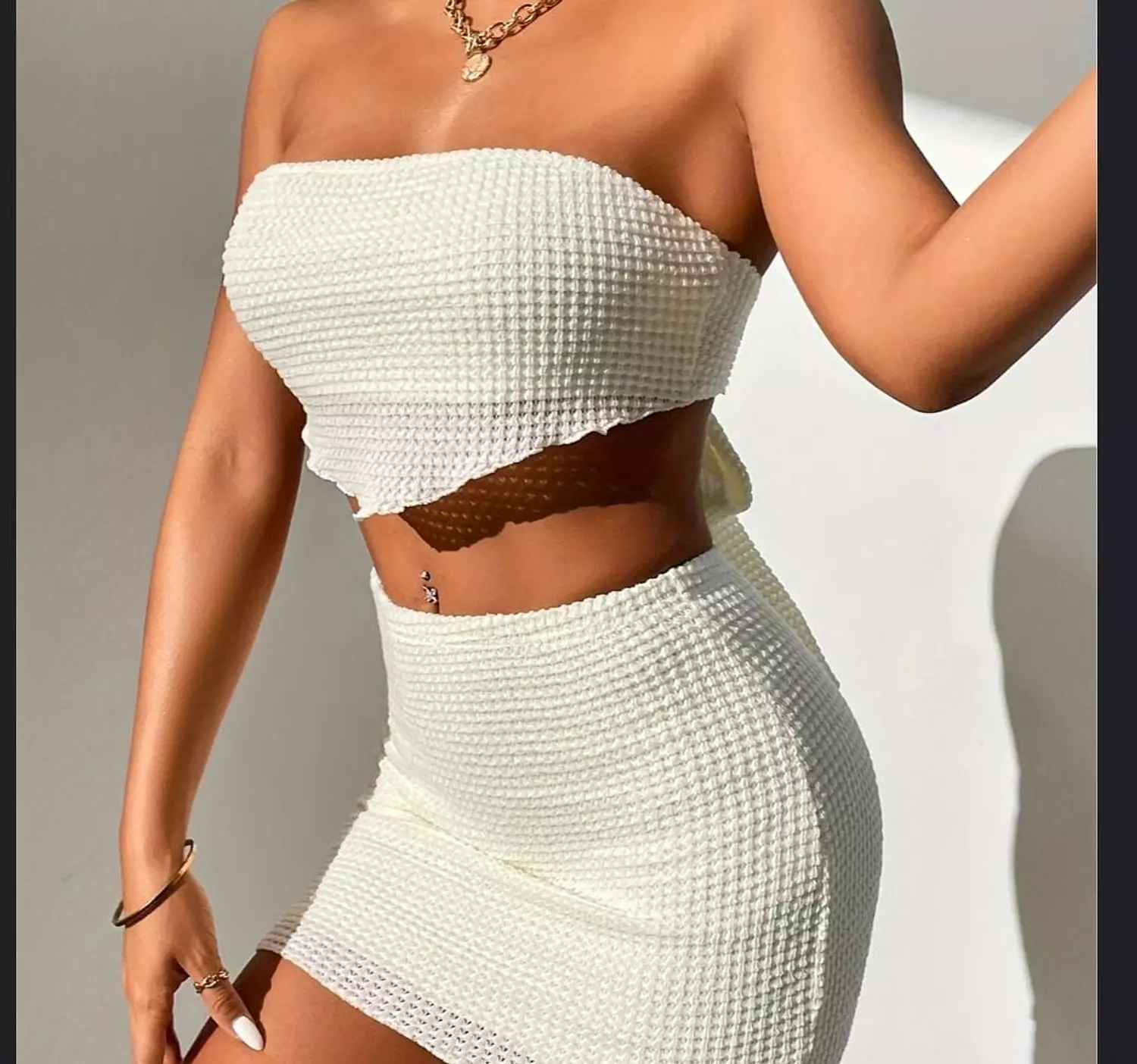Shein trendy white set  image
