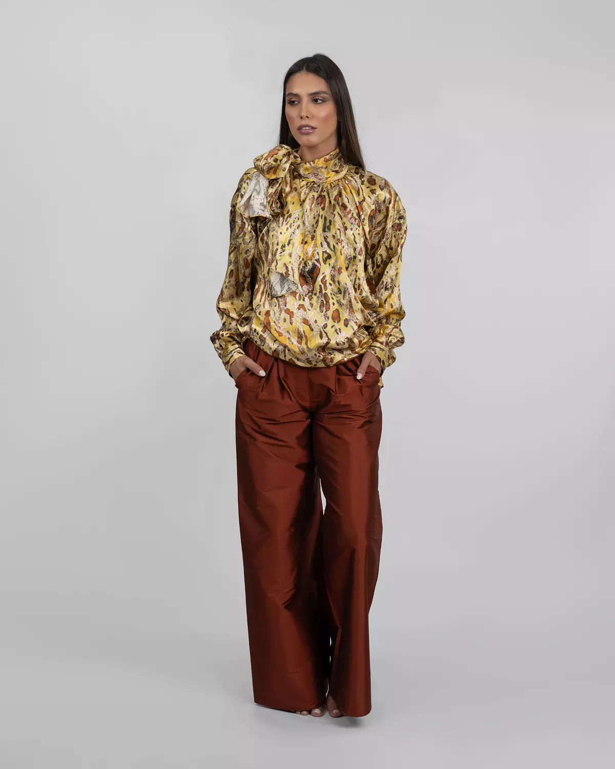 Animal-Print Oversized Blouse 7