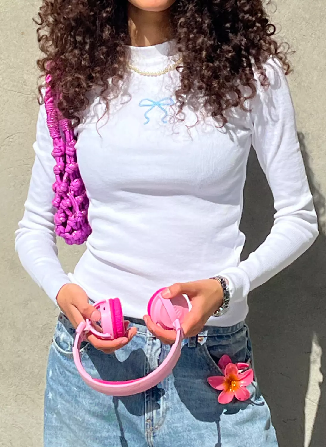 Girl Bow Tank Long Sleeves hover image