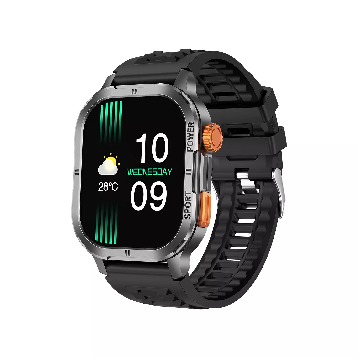 HainoTeko TOP-7 Real AMOLED AOD 3 Straps Orange/Black/Silver image